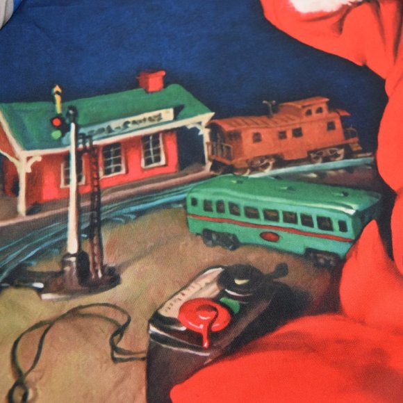 Santa Claus Train Christmas Shirt Men XXL Button Up Short Sleeve AOP 3D Holiday - Picture 10 of 10